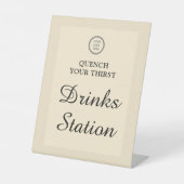 Signe De Table Logo d'entreprise Moderne Chic Boissons Station (Recto)