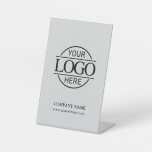 Signe De Table Logo d'entreprise moderne en gris clair