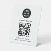 Signe De Table Logo d'entreprise moderne et code QR simple (Recto)