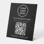 Signe De Table Logo d'entreprise moderne QR Code noir (Recto)