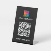 Signe De Table Logo d'entreprise moderne Texte QR Code meilleur n (Recto)