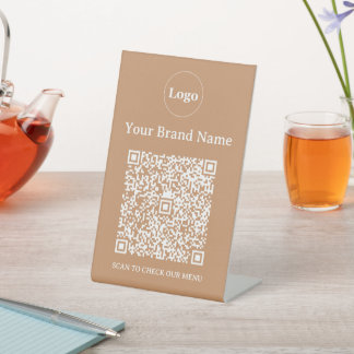 Signe De Table Logo d'entreprise personnalisé minimaliste et code