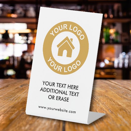 Signe De Table Logo d'entreprise personnalisé Texte du site Web S