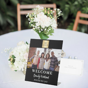 Signe De Table Logo d'entreprise photo noir blanc accueil