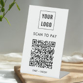 Signe De Table Logo d'entreprise Qr Code paiement moderne