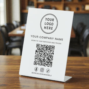 Signe De Table Logo d'entreprise Réseaux Sociaux Créez votre code