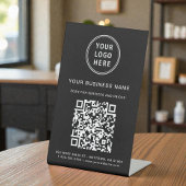 Signe De Table Logo d'entreprise Scan Me QR Code noir
