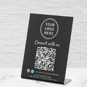 Signe De Table Logo d'entreprise Se connecter avec nous Code QR D
