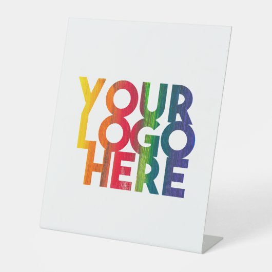 Signe De Table Logo d'entreprise simple blanc (Recto)