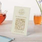 Signe De Table Logo d'entreprise simple Code QR Menu sans contact (In SItu)