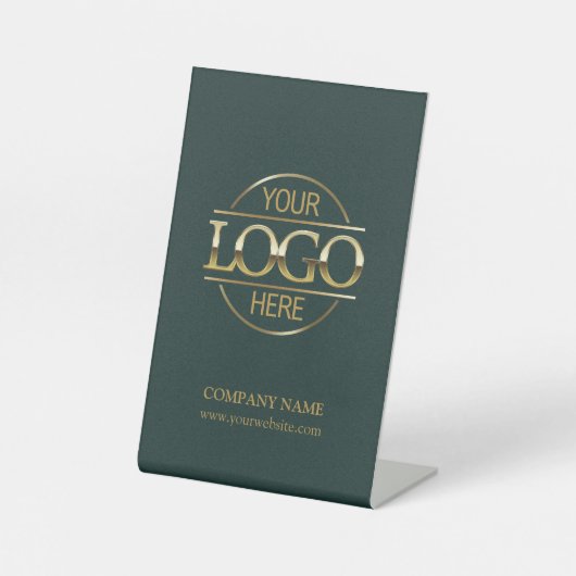 Signe De Table Logo d'entreprise simple et vert foncé (Recto)