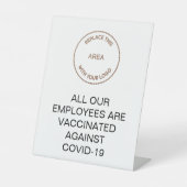 Signe De Table Logo d'entreprise Tous les employés vaccinés Noir (Recto)