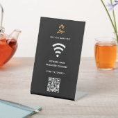Signe De Table Logo d'entreprise Wifi code qr scan pour se connec (In SItu)