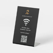 Signe De Table Logo d'entreprise Wifi code qr scan pour se connec (Recto)