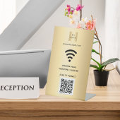 Signe De Table Logo d'entreprise Wifi qr code scan pour connecter