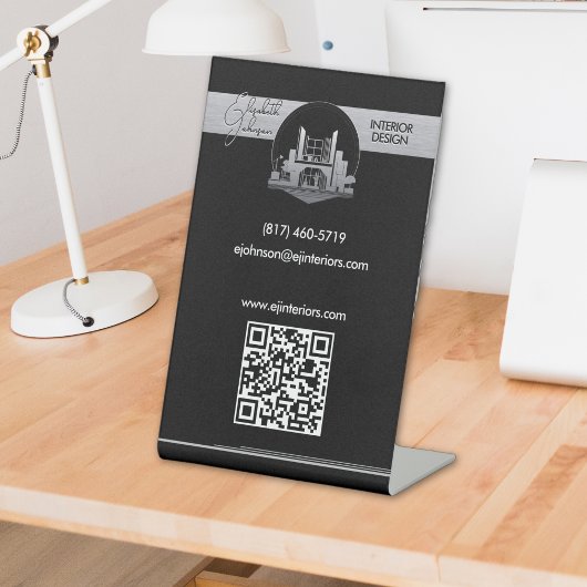 Signe De Table Logo design d'intérieur ou architecte Noir et acie