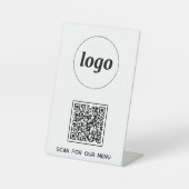 Signe De Table Logo du code QR Analyse d'entreprise pour le menu (Recto)