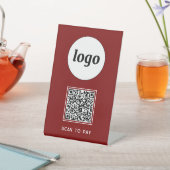 Signe De Table Logo du code QR Analyse d'entreprise pour payer le (In SItu)