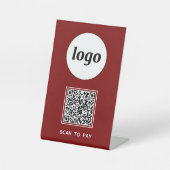 Signe De Table Logo du code QR Analyse d'entreprise pour payer le (Recto)