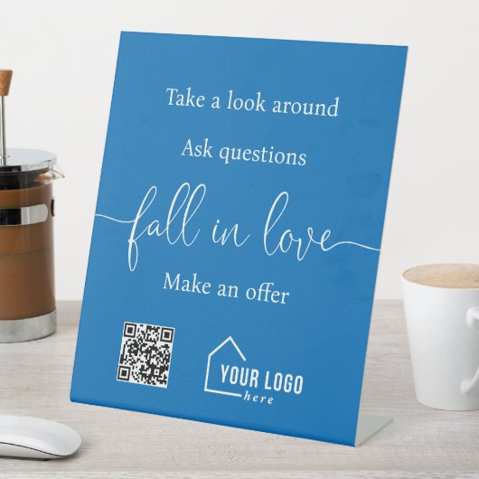 Signe De Table Logo du code QR de l'immobilier personnalisé Ouvri (In SItu)