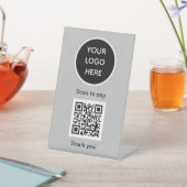 Signe De Table Logo du code QR Grey Business Scan me Website (In SItu)