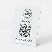 Signe De Table Logo du menu du code QR Moderne (Recto)