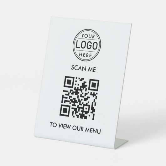 Signe De Table Logo du menu du code QR Moderne (Recto)