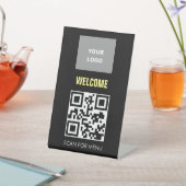 Signe De Table Logo du menu numérisable sans contact de code QR n (In SItu)