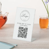 Signe De Table Logo du menu sans contact du code QR minimaliste b (In SItu)
