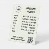 Signe De Table Logo et code QR personnalisés pour les heures d'ou (Recto)