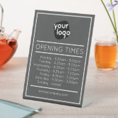 Signe De Table Logo Et Texte Personnalisables Heures D'Ouverture  (In SItu)