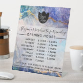 Signe De Table Logo Et Texte Personnalisables Heures D'Ouverture  (In SItu)