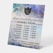 Signe De Table Logo Et Texte Personnalisables Heures D'Ouverture  (Recto)