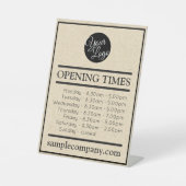 Signe De Table Logo Et Texte Personnalisables Heures D'Ouverture (Recto)