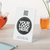 Signe De Table Logo et texte personnalisés Code Qr simple (In SItu)