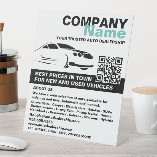 Signe De Table Logo Fast Car, Auto Dealership Publicité (In SItu)