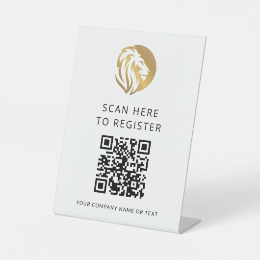 Signe De Table Logo Lion Code QR Connexion (Recto)