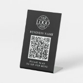 Signe De Table Logo minimaliste d'entreprise Code QR Menu sans co (Recto)