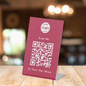Signe De Table Logo moderne Code QR Contact Menu Restaurant sans