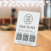 Signe De Table Logo « Payer par scan » 3 codes QR de paiement