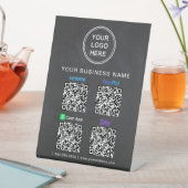 Signe De Table Logo Paypal Venmo CashApp Zelle QR Code Chalkboard (In SItu)