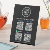 Signe De Table Logo Paypal Venmo CashApp Zelle QR Code noir (In SItu)