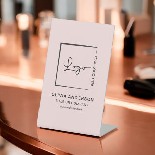 Signe De Table Logo Professionnel Moderne Minimaliste Rose pour E