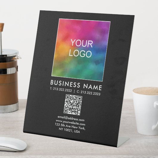 Signe De Table Logo professionnel personnalisé Code QR Modèle ver (In SItu)