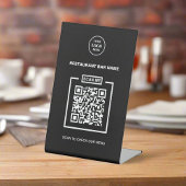 Signe De Table Logo professionnel personnalisé noir et blanc QR C