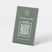 Signe De Table Logo professionnel personnalisé QR Code Clean Sage (Recto)