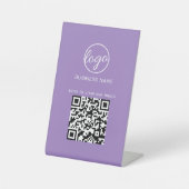 Signe De Table Logo QR Code Restaurant Menu Light Purple Business (Recto)
