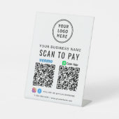 Signe De Table Logo Scan pour payer CashApp Venmo Code QR (Recto)