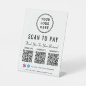 Signe De Table Logo Scan to Pay 3 codes QR de paiement (Recto)