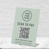 Signe De Table Logo Scan to Pay Code QR Sage